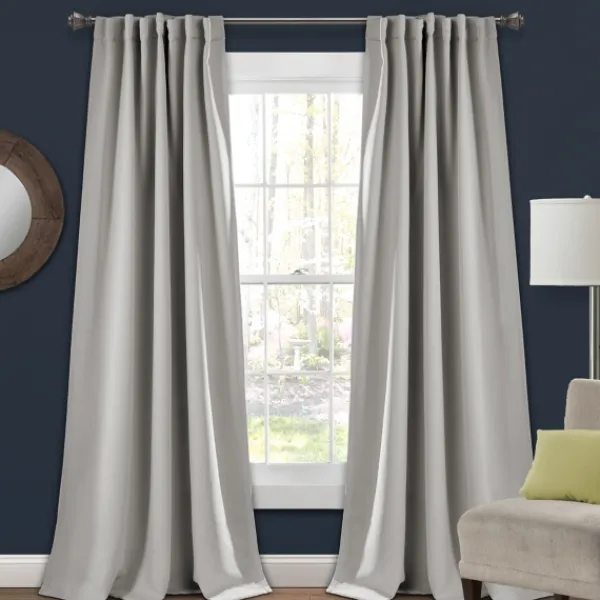 Curtains & Drapes-Kirkland's Home Light Blackout Curtain Panel Set, 95 In. Gray