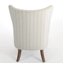 Accent Chairs-Kirkland's Home Light Blue Stripe Wingback Accent Chair White/Blue