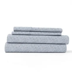 Bed Sheets-Kirkland's Home Light Chambray 4-Pc. Full Bed Sheet Set Blue