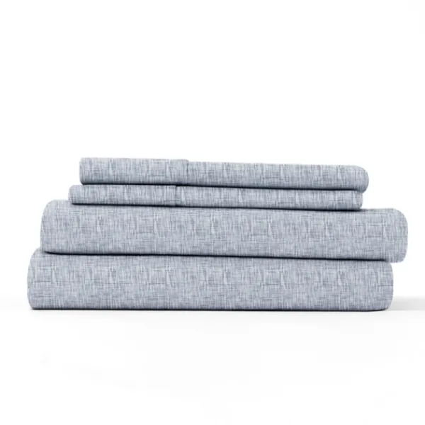 Bed Sheets-Kirkland's Home Light Chambray 4-Pc. Full Bed Sheet Set Blue