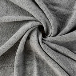 Blankets & Throws-Kirkland's Home Light Checkered Weave Fringe Throw Gray