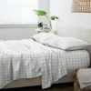 Bed Sheets-Kirkland's Home Light Country Plaid 4-Pc. Queen Bed Sheet Set Gray