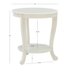 Accent & End Tables-Kirkland's Home Light Cream Curved Legs Accent Table Ivory