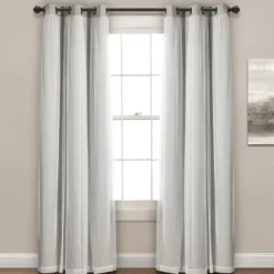 Curtains & Drapes-Kirkland's Home Light Curtain Panel Set With Overlay, 108 In. Gray