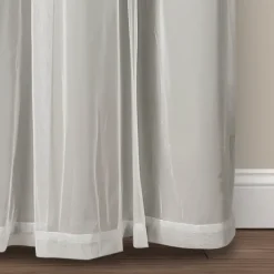 Curtains & Drapes-Kirkland's Home Light Curtain Panel Set With Overlay, 108 In. Gray