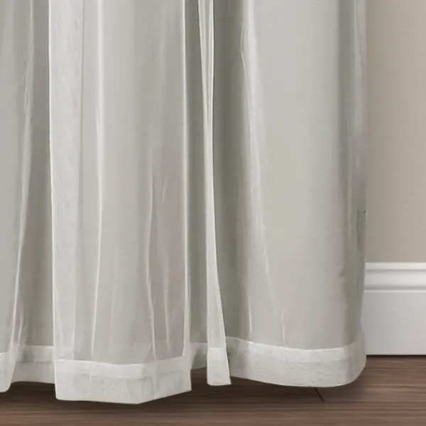 Curtains & Drapes-Kirkland's Home Light Curtain Panel Set With Overlay, 108 In. Gray