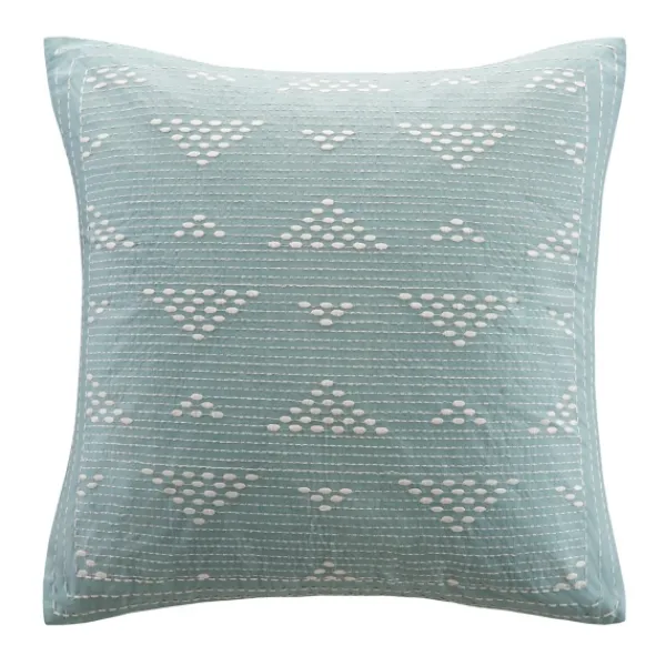 Pillows-Kirkland's Home Light Embroidered Triangle Accent Pillow Blue