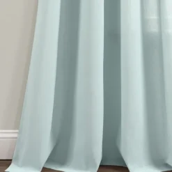 Curtains & Drapes-Kirkland's Home Light Faux Linen Curtain Panel Set, 84 In. Blue