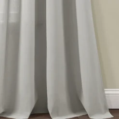 Curtains & Drapes-Kirkland's Home Light Faux Linen Curtain Panel Set, 84 In. Gray