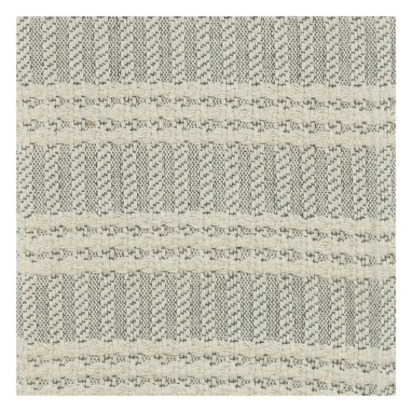 Blankets & Throws-Kirkland's Home Light Gray And Ivory Striped Cotton Throw Gray/Ivory