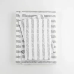 Duvets-Kirkland's Home Light Gray Stripes 3-Pc. Twin Duvet Cover Set Gray/White