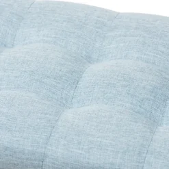 Benches & Ottomans-Kirkland's Home Light Grid Tufted Upholstered Ottoman Blue