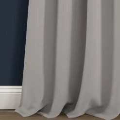Curtains & Drapes-Kirkland's Home Light Knotted Curtain Panel Set, 95 In. Gray
