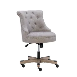 Office Furniture-Kirkland's Home Light Miller Tufted Office Chair Gray