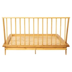Beds & Headboards-Kirkland's Home Light Oak Modern Spindle Wooden Queen Bed Tan