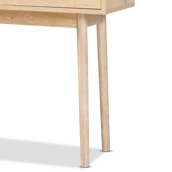 Console Tables-Kirkland's Home Light Oak Rat And Wood Console Table Tan