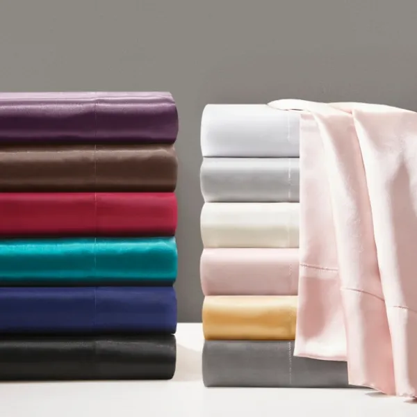 Bed Sheets-Kirkland's Home Light Satin 6-Pc. Queen Sheet Set Gray
