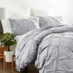 Duvets-Kirkland's Home Light Soft Pinch 3-Pc. Queen Duvet Cover Set Gray