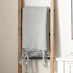 Blankets & Throws-Kirkland's Home Light Spring Knit Throw Blanket Gray