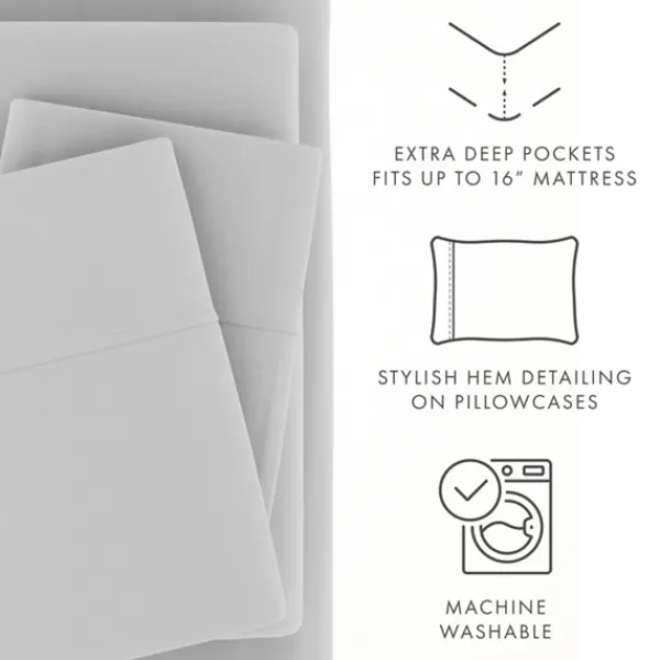 Bed Sheets-Kirkland's Home Light Ultra Soft 4-Pc. Full Sheet Set Gray