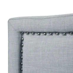 Beds & Headboards-Kirkland's Home Light Upholstered Nailhead King Headboard Blue