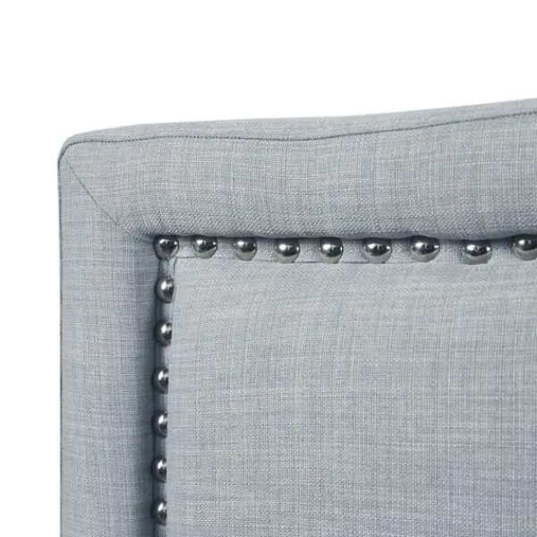 Beds & Headboards-Kirkland's Home Light Upholstered Nailhead King Headboard Blue