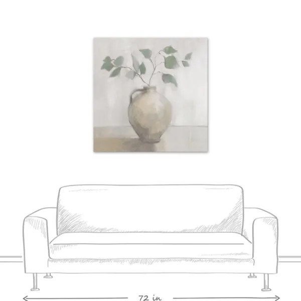 Canvas Art-Kirkland's Home Light Vase Botanical Canvas Art Print Gray/Green