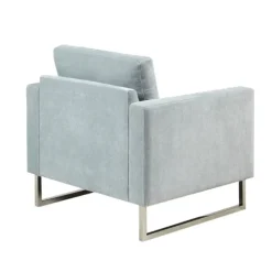 Accent Chairs-Kirkland's Home Light Velvet And Chrome Accent Chair Green