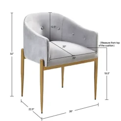 Dining Chairs-Kirkland's Home Light Velvet Button Dining Chairs, Set Of 2 Gray
