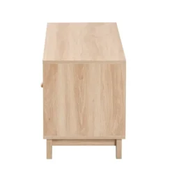 Tv Stands & Media Consoles-Kirkland's Home Light Wood And Cane Accent Tv Stand Brown