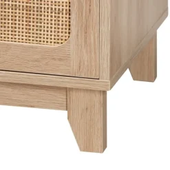 Tv Stands & Media Consoles-Kirkland's Home Light Wood And Cane Accent Tv Stand Brown