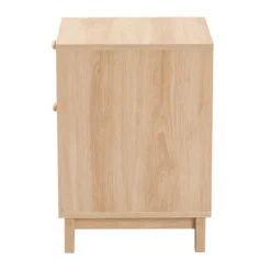 Nightstands-Kirkland's Home Light Wood And Cane Accent Nightstand Brown