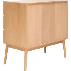 Dressers & Chests-Kirkland's Home Light Wood And Cane 3-Drawer Chest Brown