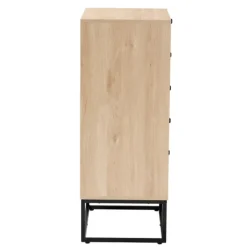 Dressers & Chests-Kirkland's Home Light Wood And Rat 5-Drawer Chest Tan