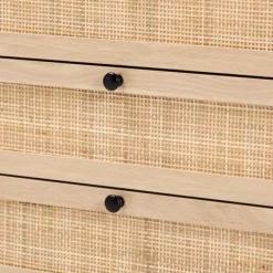 Dressers & Chests-Kirkland's Home Light Wood And Rat 5-Drawer Chest Tan