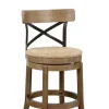Bar Stools & Counter Height Stools-Kirkland's Home Light Wood And Seagrass Swivel Counter Stool Brown