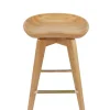Bar Stools & Counter Height Stools-Kirkland's Home Light Wood Backless Swivel Counter Stool Tan