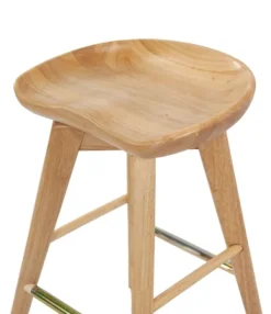 Bar Stools & Counter Height Stools-Kirkland's Home Light Wood Backless Swivel Counter Stool Tan