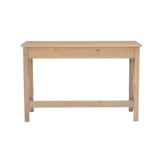 Office Furniture-Kirkland's Home Light Wood X-Sides Desk Brown