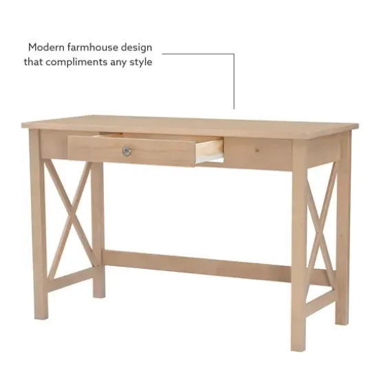 Office Furniture-Kirkland's Home Light Wood X-Sides Desk Brown