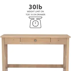 Office Furniture-Kirkland's Home Light Wood X-Sides Desk Brown