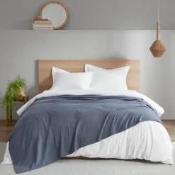 Blankets & Throws-Kirkland's Home Lightweight King Blanket Blue