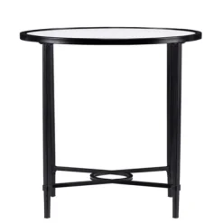 Accent & End Tables-Kirkland's Home Lila Glass And Metal Oval Accent Table Black