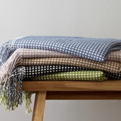 Blankets & Throws-Kirkland's Home Lilac And White Waffle Knit Fringe Throw Pink