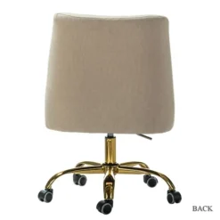 Office Furniture-Kirkland's Home Lili Cream Golden Office Chair Ivory