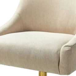 Office Furniture-Kirkland's Home Lili Cream Golden Office Chair Ivory