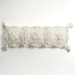 Pillows-Kirkland's Home Lily Cotton Lumbar Pillow White