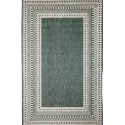 Outdoor Rugs-Kirkland's Home Linear Macy Indoor/Outdoor Area Rug, 6X9 Green