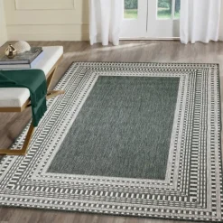 Outdoor Rugs-Kirkland's Home Linear Macy Indoor/Outdoor Area Rug, 6X9 Green