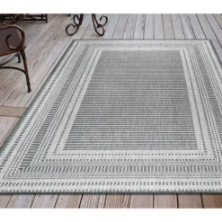 Outdoor Rugs-Kirkland's Home Linear Macy Indoor/Outdoor Area Rug, 7X9 Green